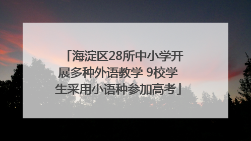 海淀区28所中小学开展多种外语教学 9校学生采用小语种参加高考